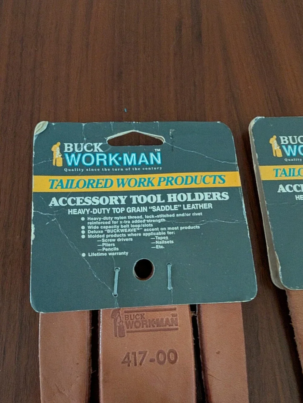 Buck Workman Leather Tool Holder Pair New Old Stock